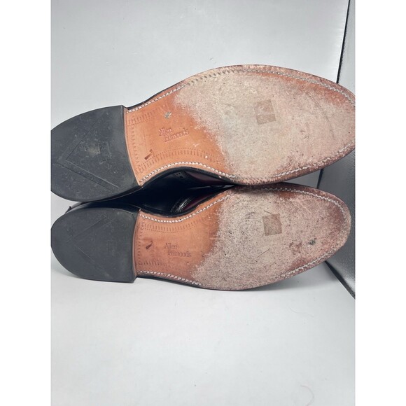 Allen Edmonds Polo Burgundy & Black Leather Oxford Dress Shoes Size 9 3E EEE - Picture 5 of 6